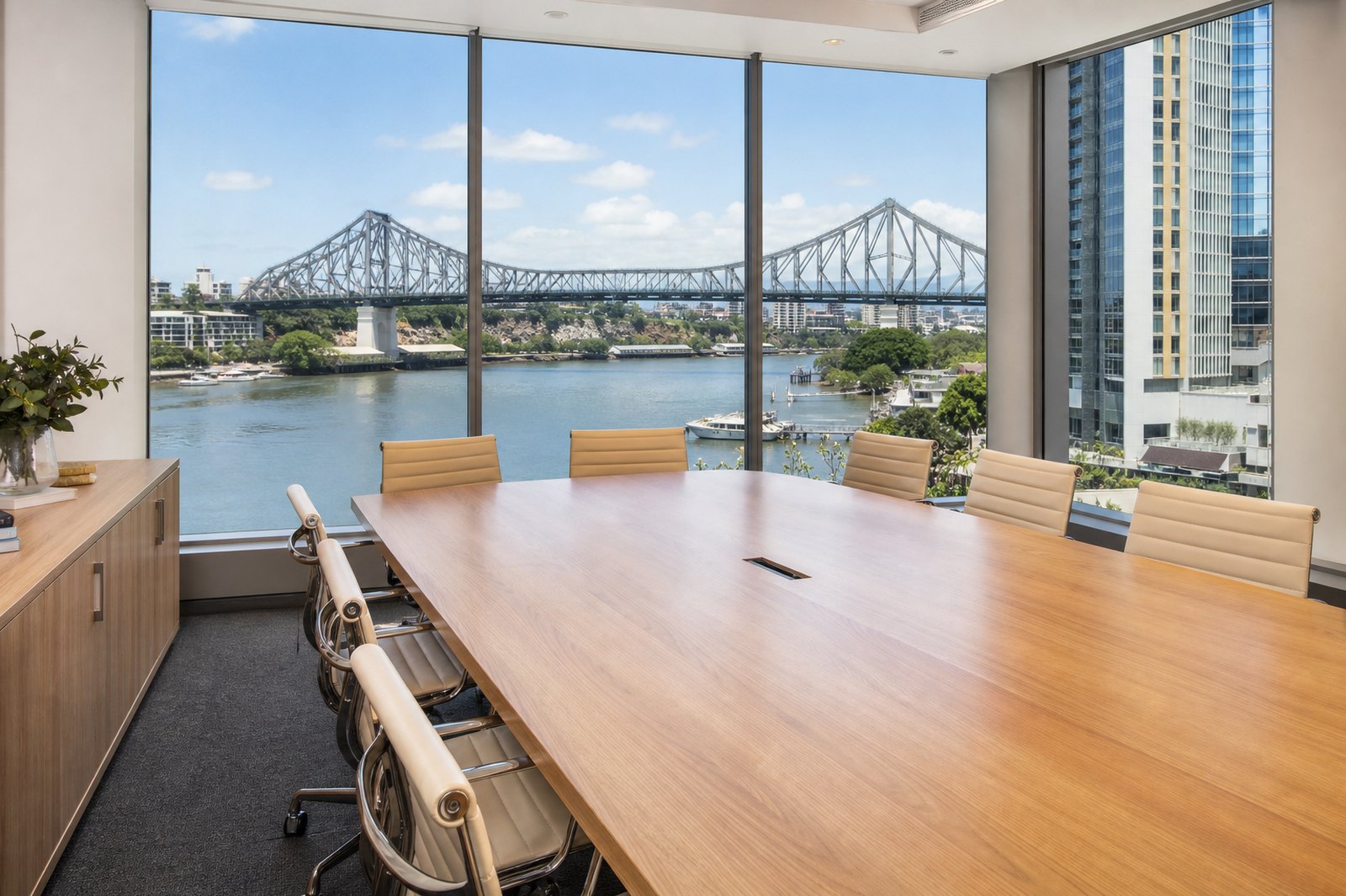 Brisbane boardroom overlooking the Story Bridge and river